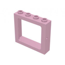 Window 1 x 4 x 3 Train - Hollow Studs: {светло червеникаво-виолетов }