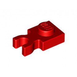 Plate, Modified 1 x 1 with U Clip Thick (Vertical Grip): {ярко червен}