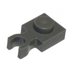 Plate, Modified 1 x 1 with U Clip Thin (Vertical Grip): {тъмно каменно сив}