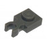 Plate, Modified 1 x 1 with U Clip Thin (Vertical Grip): {тъмно каменно сив}