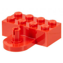 Brick, Modified 2 x 4 with Coupling, Male - Raised Pin and Curved Wall: {ярко червен}