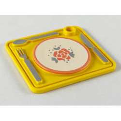 Scala Utensil Tray with Silver Eating Utensils Pattern: {ярко жълт}