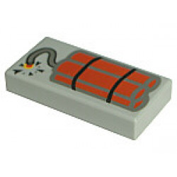Tile 1 x 2 with Dynamite Pattern: {сив}