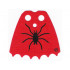 Minifigure Cape Cloth, Scalloped 6 Points with Black Spider and Copyright Symbol (©) Pattern: {ярко червен}