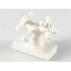 Tap 1 x 2 with Dual Handles, Large / Sink Faucet: {бял}