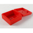 Container, Box 3 1/2 x 3 1/2 x 1 1/3 with Hinged Lid: {ярко червен}