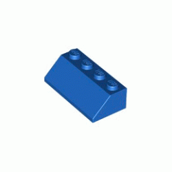 Покривна плочка 2X4/45°: {ярко син}