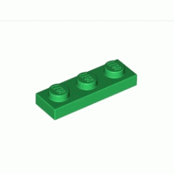 Плочка 1X3: {тъмно зелен}