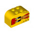 Slope, Curved 4 x 2 x 2 Double with Four Studs with Chicken Face Pattern: {ярко жълт}
