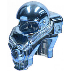 Minifigure, Headgear Helmet with 2 Studs on Back: {хромирано син}