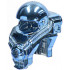 Minifigure, Headgear Helmet with 2 Studs on Back: {хромирано син}