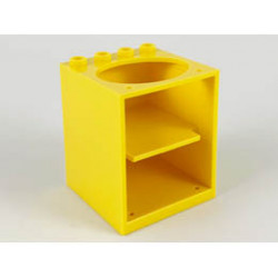 Container, Cupboard 4 x 4 x 4 with Elliptical Hole for Sink: {ярко жълт}