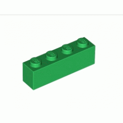 Тухличка 1X4: {тъмно зелен}