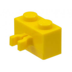 Brick, Modified 1 x 2 with Split U Clip Thick (Vertical Grip): {ярко жълт}