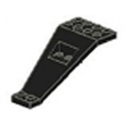 Wing Plate Bi-level 8 x 4 and 2 x 3 1/3 Down: {черен}
