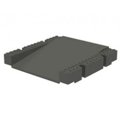 Baseplate, Raised Platform 16 x 16 x 2 1/3 Ramp: {тъмно сив}