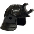 Minifigure, Headgear Helmet Ninja / Samurai with Clip and Short Visor: {черен}