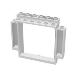 Door, Frame 2 x 8 x 6 Swivel with Bottom Notches: {бял}