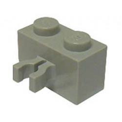 Brick, Modified 1 x 2 with Split U Clip Thick (Vertical Grip): {сив}