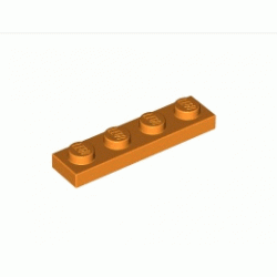 Плочка 1X4: {ярко оранжев}