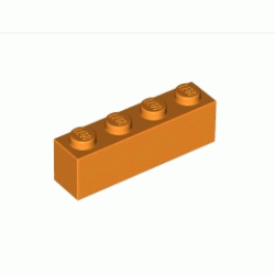 Тухличка 1X4: {ярко оранжев}