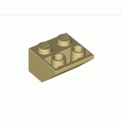 Покривна плочка 2X2/45° инверсна (*) с плосък долен пин: {тухлено жълт}