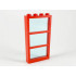 Window 1 x 4 x 6 Frame with 3 Panes, Fixed Glass with Trans-Light Blue Glass: {ярко червен}