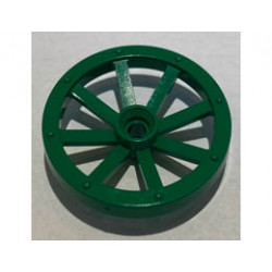 Wheel Wagon Large 33mm D., Hole Round for Wheels Holder Pin: {тъмно зелен}