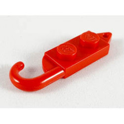 Hook Plate, Modified 1 x 2 with Crane Hook Left: {ярко червен}