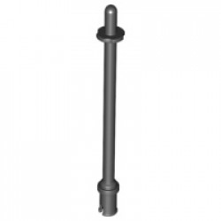 Bar   8L with Stop Rings and Pin (Technic, Figure Accessory Ski Pole) - Rounded End: {черен}