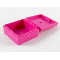 Container, Box 3 1/2 x 3 1/2 x 1 1/3 with Hinged Lid: {ярко пурпурен}