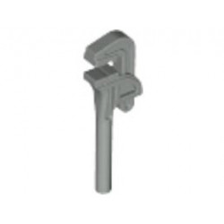 Minifigure, Utensil Tool Pipe Wrench: {сив}