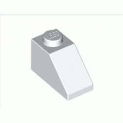 Покривна плочка 1X2/45° : {бял}