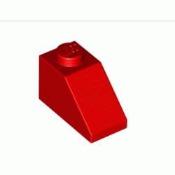 Покривна плочка 1X2/45° : {ярко червен}