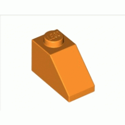 Покривна плочка 1X2/45° : {ярко оранжев}