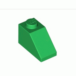 Покривна плочка 1X2/45° : {тъмно зелен}