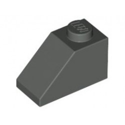 Покривна плочка 1X2/45°: {тъмно сив}