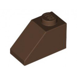 Покривна плочка 1X2/45°: {земно оранжев}