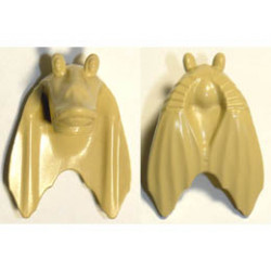 Minifigure, Head, Modified SW Gungan Split Eyes Plain: {тухлено жълт}
