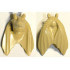 Minifigure, Head, Modified SW Gungan Split Eyes Plain: {тухлено жълт}