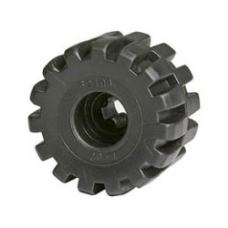 Wheel Full Rubber Flat with Axle Hole : {черен}