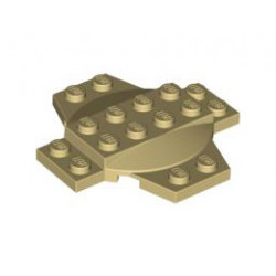 Плочка, модифицирана 6 x 6 x 2/3 кръст с купол: {тухлено жълт}