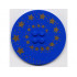 Tile, Round 8 x 8 with 4 Studs in Center with Gold Swirling Stars Pattern: {ярко син}