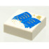 Tile 1 x 1 with Groove with Blue Open Book and Gold Stars Pattern: {бял}