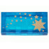 Tile 1 x 2 with Groove with Gold Stars Pattern: {прозрачно син}