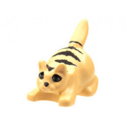 Cat, Crouching with Medium Blue Eyes, Black Pupils, Nose and Stripes Pattern: {силно светло оранжев}