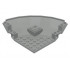 Panel 10 x 10 x 2 1/3 Quarter Saucer Base: {сив}