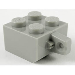 Hinge Brick 2 x 2 Locking with 1 Finger Vertical without Axle Hole: {сив}