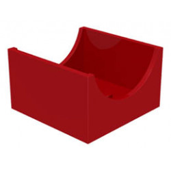 Container, Box 4 x 4 x 2 Bottom with Semicircle Cutout Ends: {ярко червен}