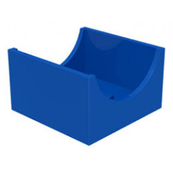 Container, Box 4 x 4 x 2 Bottom with Semicircle Cutout Ends : {ярко син}